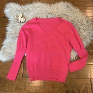 Daimidy Womens Sweater Long Sleeve Cashmere V Neck Pink Size Large Tight Knot
